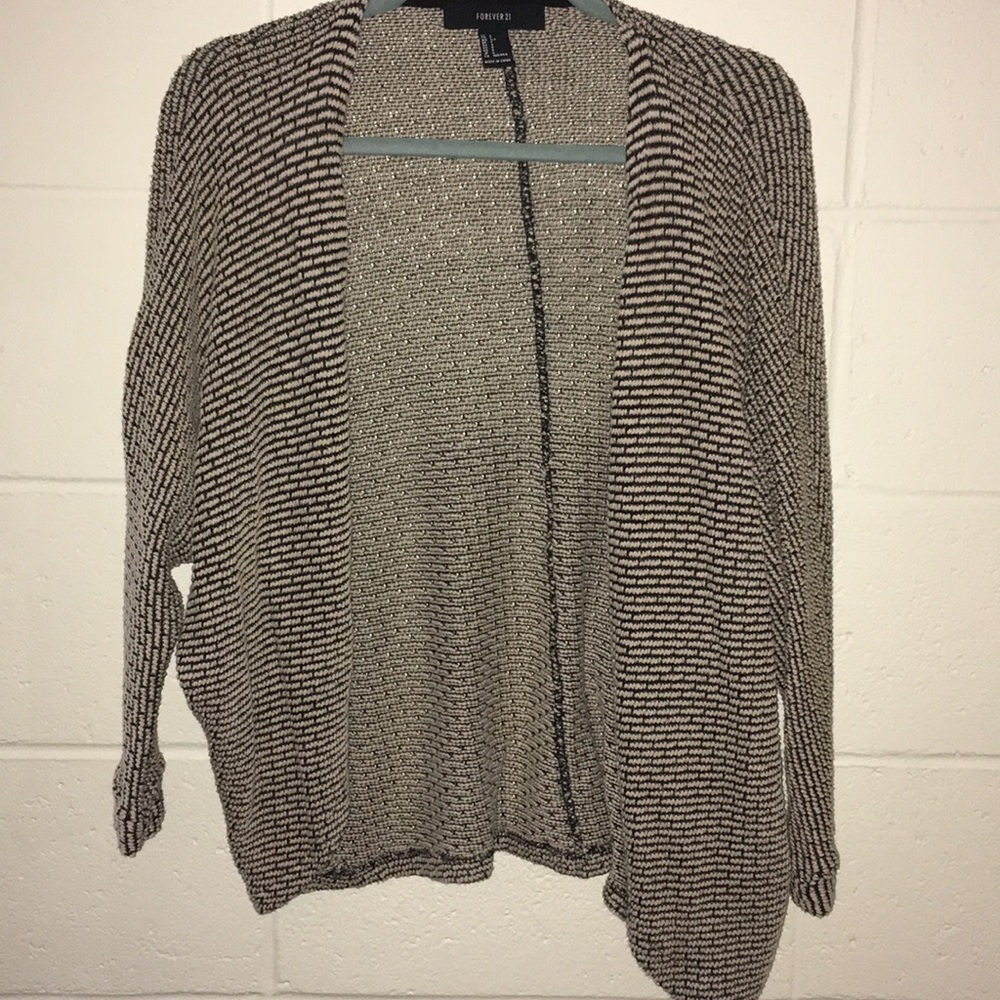 Forever 21 Tan/ Black Cardigan (Small)